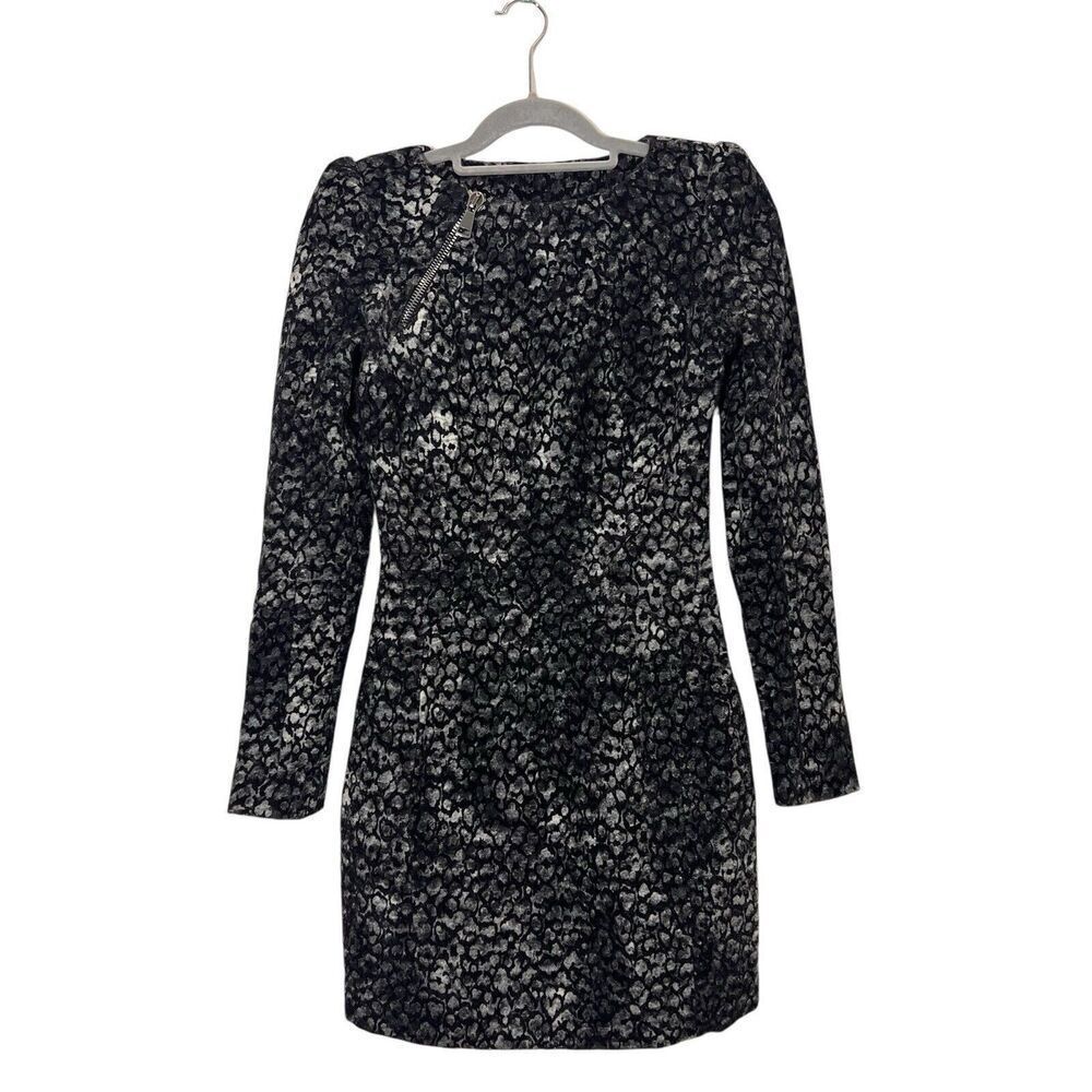 Viktor & Rolf Mini Dress Women 40 Textured Dark Edgy Academia Long Sleeve Italy‎
